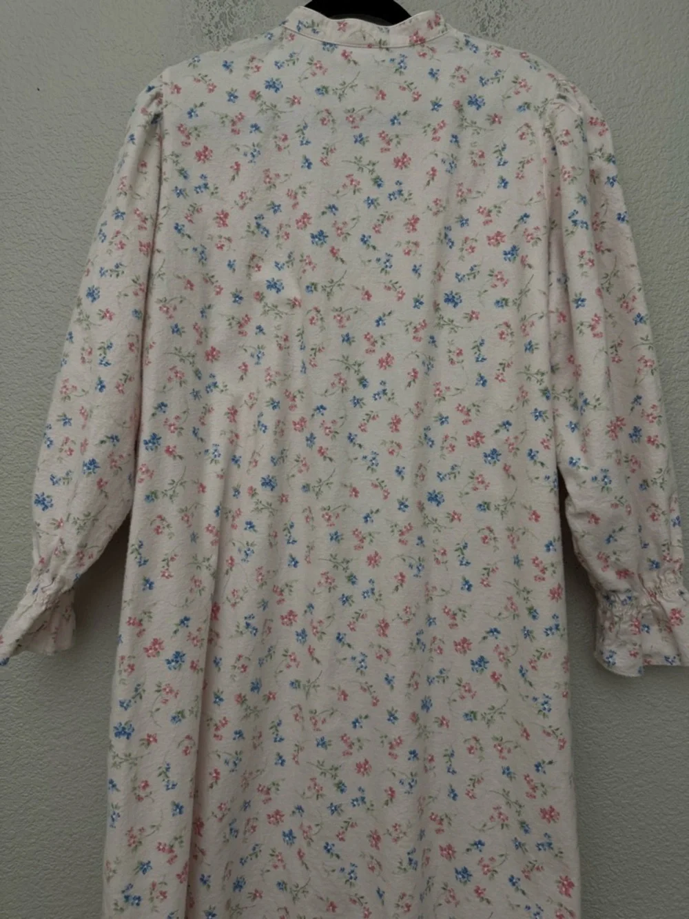 Erika Taylor Cotton Flannel Nightgown Floral Print Large Cottagecore Victorian